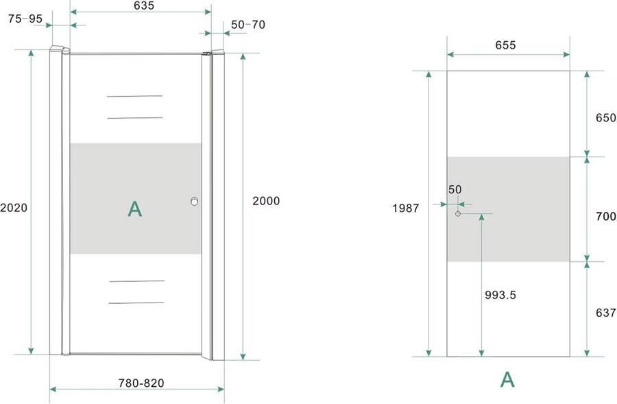 Wiesbaden Douchedeur Florida Nisdeur Draaideur Linksdraaiend 100x200cm Antikalk Helder Mat Glas Chroom Profiel 8mm Veiligheidsglas Easy Clean - Foto 7