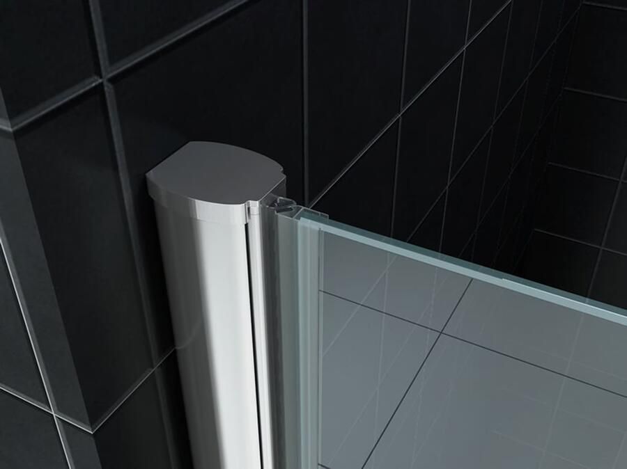 Wiesbaden Douchedeur Florida Nisdeur Draaideur Rechtsdraaiend 100x202cm Antikalk Helder Mat Glas Chroom Profiel 8mm Veiligheidsglas Easy Clean - Foto 6