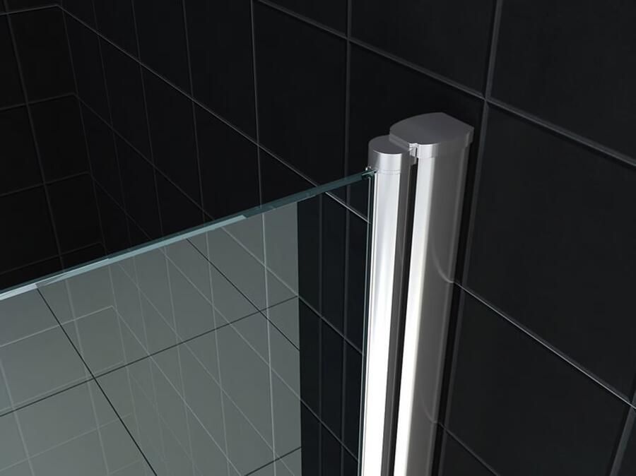 Wiesbaden Douchedeur Florida Nisdeur Draaideur Rechtsdraaiend 100x202cm Antikalk Helder Mat Glas Chroom Profiel 8mm Veiligheidsglas Easy Clean - Foto 3