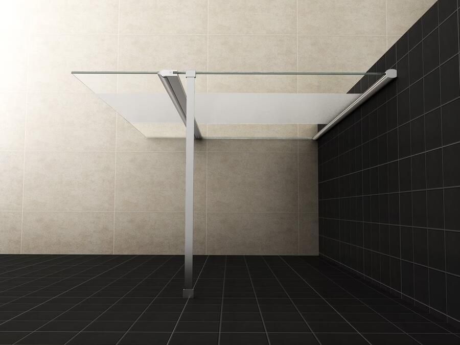 Wiesbaden Inloopdouche Zijpaneel Rechts met Schanieren 35x200 cm Antikalk Helder Mat Glas en 10mm Veiligheidsglas Glans Chroom - Foto 5