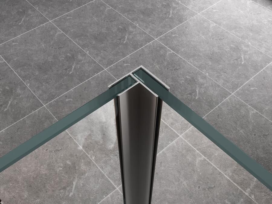 Wiesbaden Douchewand Miami 35x200cm Antikalk Helder Mat Glas Chroom Hoekprofiel 10mm Veiligheidsglas Easy Clean - Foto 6