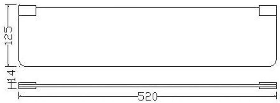 Wiesbaden Planchet Eris | Wandmontage | 52 | Glas | Vierkant | Chroom