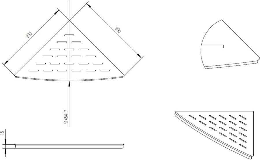 Wiesbaden Planchet InWall | Wandmontage | 29 | RVS | Driehoek | RVS