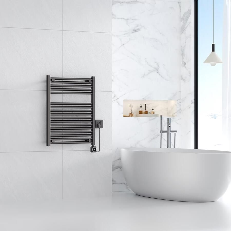 Wiesbaden Radiator Elara | 76.6x60 cm | Elektrisch | Smart Wifi | 400 Watt | Gunmetal PVD - Foto 2