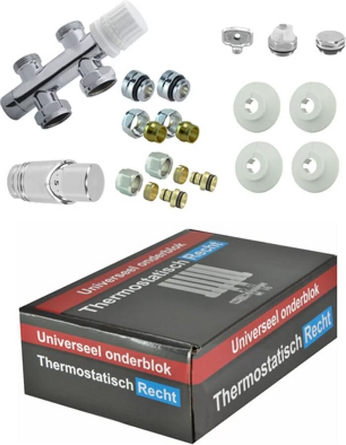 Wiesbaden Radiatoraansluitset thermostatisch Recht middenaansluiting - Foto 3