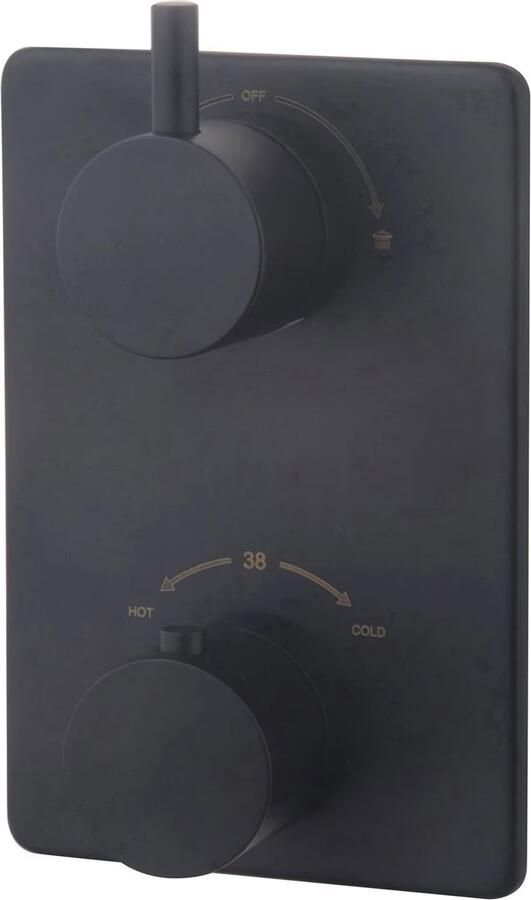 Wiesbaden Caral one-pack complete inbouwthermostaatset met plafondbevestiging hoofddouche 30 cm mat zwart - Foto 5