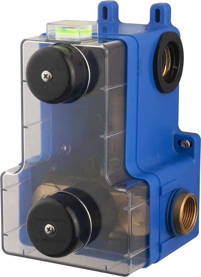 Wiesbaden Regendouche set Caral | Inbouw | 30 cm | Thermostaatkraan | Incl.Inbouwdeel | 2-weg | Rond | Geborsteld staal