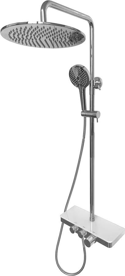 Wiesbaden Regendouche set Nuovo | Opbouw | Thermostaatkraan | 2-weg | Rond | Chroom - Foto 3
