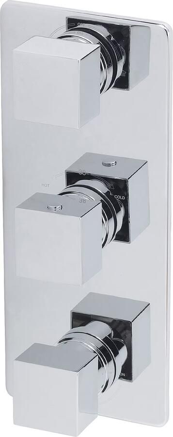 Wiesbaden Thermostatische Inbouw Regendouche Set Type 118 Body Jets Wandarm 20 cm Vierkant incl. Inbouwdeel - Foto 5