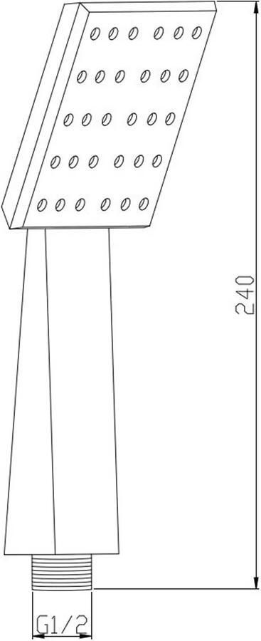 Wiesbaden 304 handdouche vierkant 1 stand ABS RVS 24.3809 - Foto 2