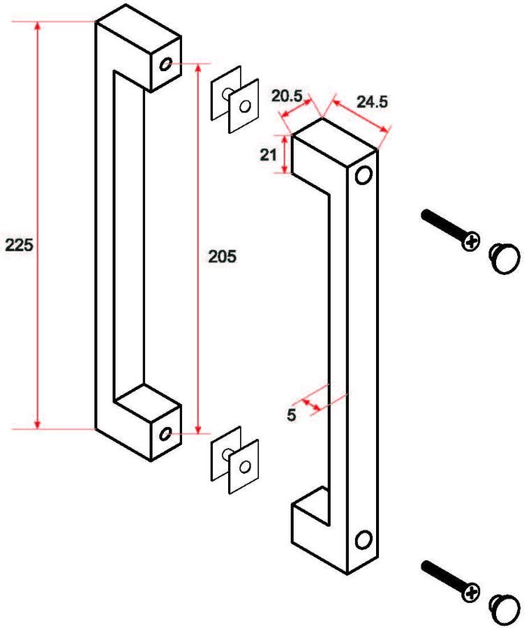 Wiesbaden Scharnierset en deurgreep chroom