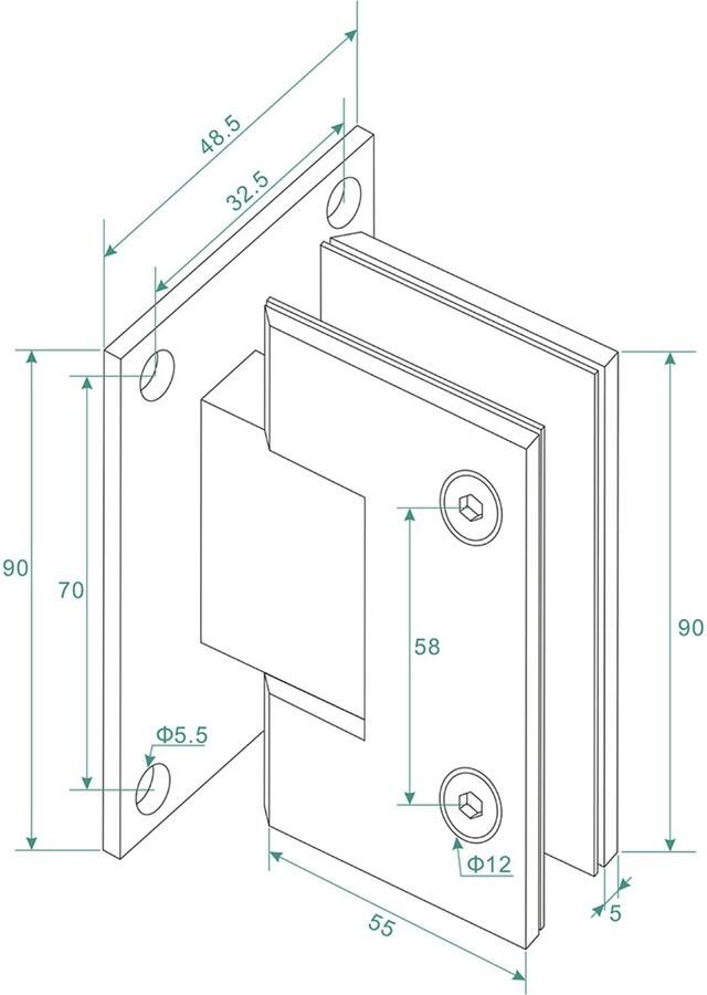 Wiesbaden Scharnierset En Greep tbv Profielloze Nisdeur Less Geborsteld Brons Koper - Foto 2
