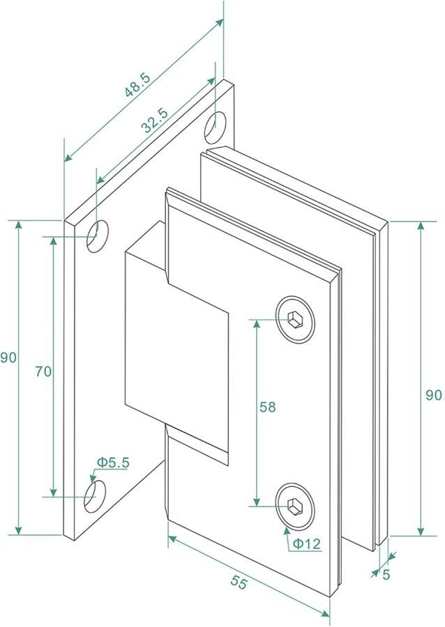 Wiesbaden Scharnierset En Greep tbv Profielloze Nisdeur Less Gunmetal - Foto 2