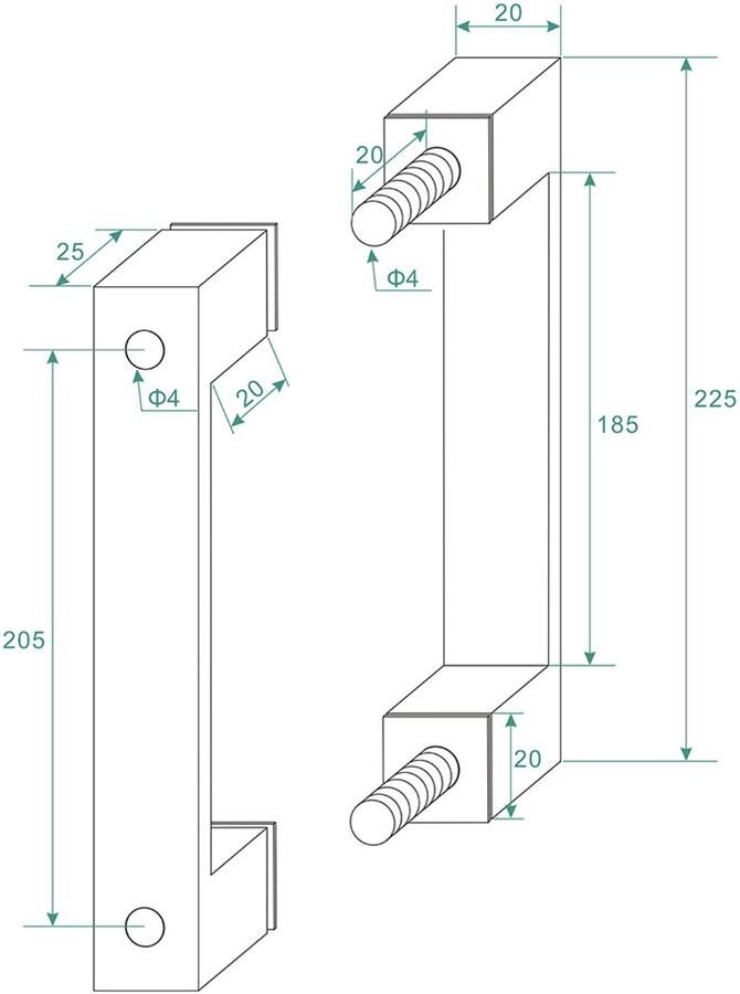Wiesbaden Scharnierset En Greep tbv Profielloze Nisdeur Less Gunmetal