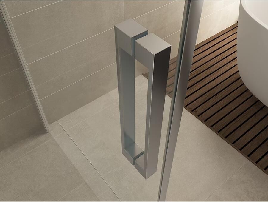 Wiesbaden Douchecabine Vierkant Draaideur 100x100x200cm Antikalk Helder Glas Chroom Profiel 8mm Veiligheidsglas Easy Clean - Foto 3