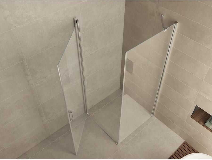 Wiesbaden Douchecabine Vierkant Draaideur 100x100x200cm Antikalk Helder Glas Chroom Profiel 8mm Veiligheidsglas Easy Clean - Foto 4