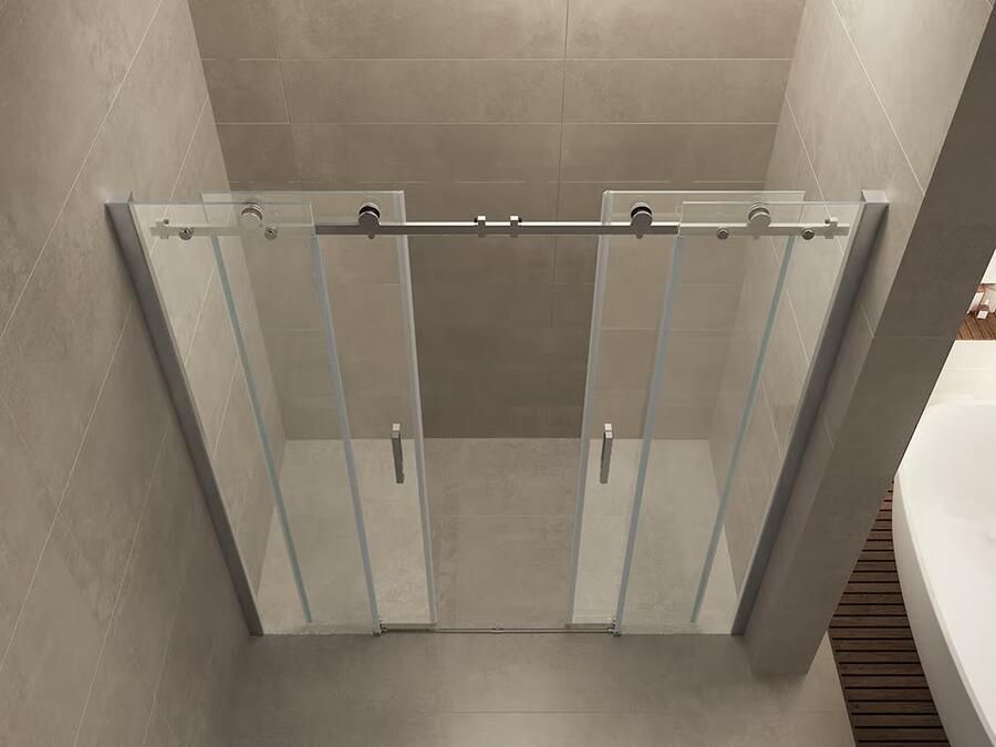 Wiesbaden Douchedeur Nisdeur Schuifdeur 180x200cm Antikalk Helder Glas Chroom Profiel 8mm Veiligheidsglas Easy Clean - Foto 3