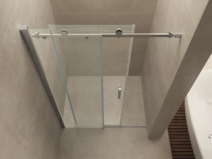 Wiesbaden Douchedeur Nisdeur Schuifdeur 160x200cm Antikalk Helder Glas Chroom Profiel 8mm Veiligheidsglas Easy Clean - Foto 4