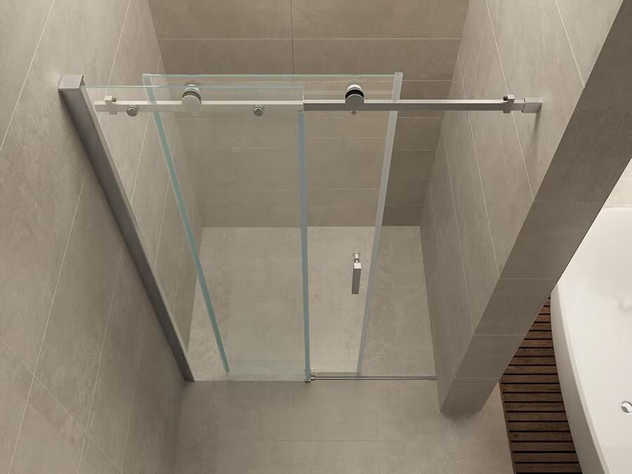 Wiesbaden Douchedeur Nisdeur Schuifdeur 170x200cm Antikalk Helder Glas Chroom Profiel 8mm Veiligheidsglas Easy Clean - Foto 4