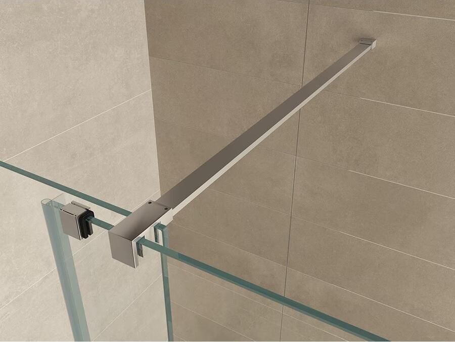 Wiesbaden Douchedeur Miami Verlengbaar Schuifdeur 100x200cm Antikalk Helder Glas Chroom Profiel 10mm Veiligheidsglas op Rail
