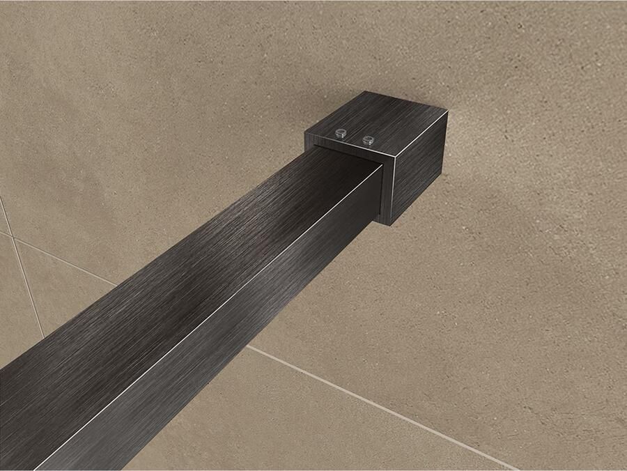 Wiesbaden Slim | profielset 200 cm + 120 cm stabilisatiestang | Incl.Glas- en muurkoppeling | Gunmetal - Foto 2