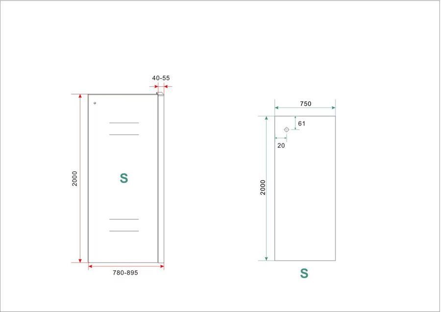 Wiesbaden Softclose 2.0 zijwand helder glas 80x200 cm