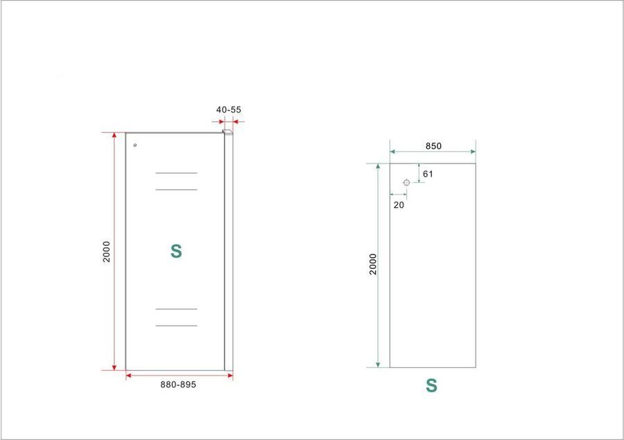 Wiesbaden Softclose 2.0 zijwand helder glas 90x200 cm