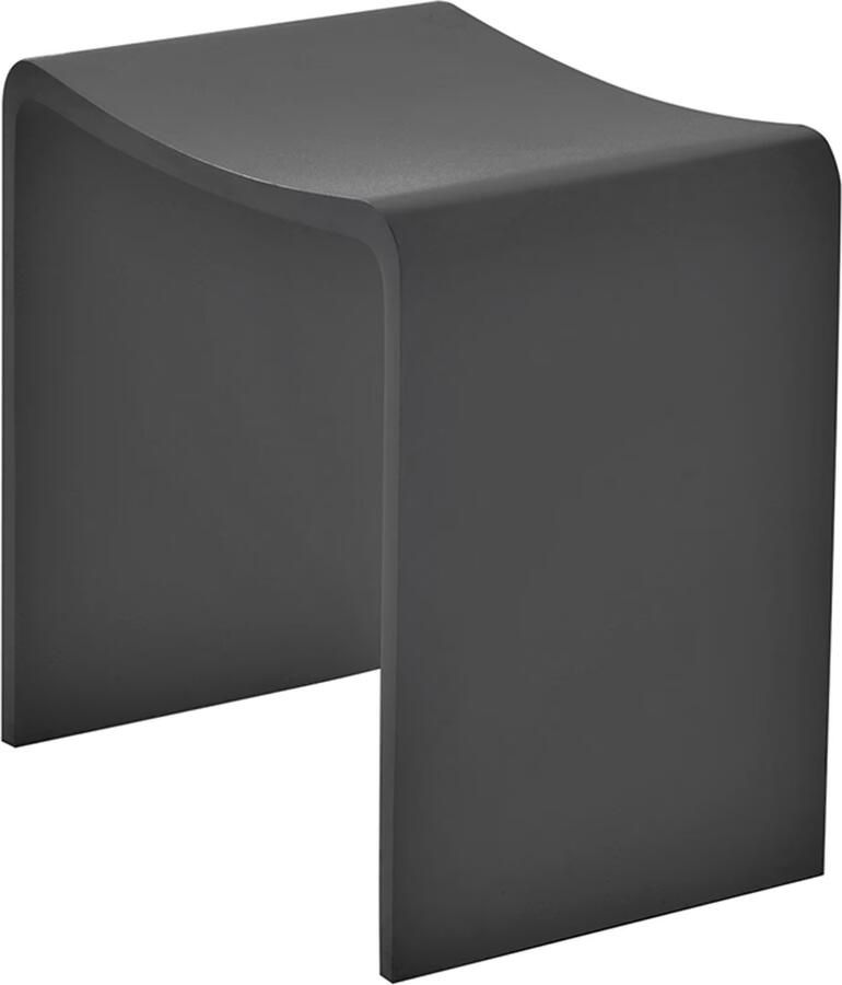 Wiesbaden Solid kruk 40x30x42 cm solid surface mat zwart - Foto 2