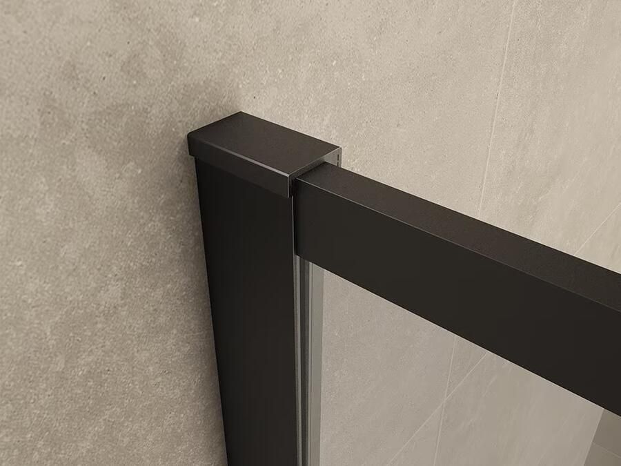 Wiesbaden Square inloopdouche 100x200 cm nano coating zwart mat - Foto 3