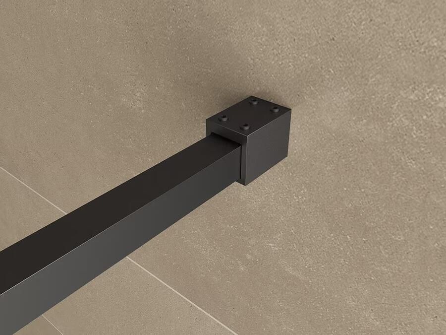Wiesbaden Square inloopdouche 90x200 cm nano coating zwart mat - Foto 2