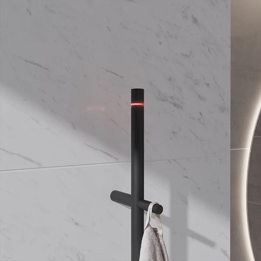 Wiesbaden Staafhanddoekradiator Callista | 150x6.3 cm | Elektrisch | 60 watt | Mat zwart - Foto 3