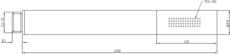 Wiesbaden Handdouche vierkant 1 2&apos;&apos; messing mat zwart 29.2831 - Foto 2