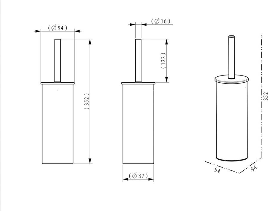 Wiesbaden Toilet accesoire set Alonzo | Wandmontage | Messing | Rond | Chroom