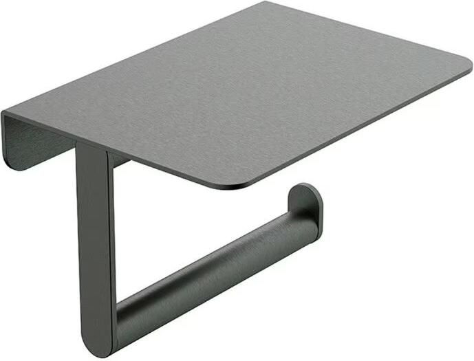 Wiesbaden Toiletrolhouder met planchet Alonzo | Wandmontage | Messing | Rechthoekig | Gunmetal PVD - Foto 2