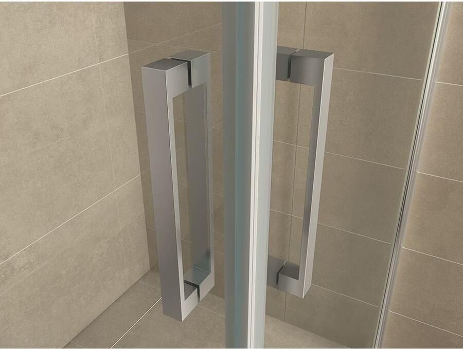Wiesbaden Douchecabine Vierkant Dubbele Swingdeur 100x100x200cm Antikalk Helder Glas Chroom Profiel 8mm Veiligheidsglas Easy Clean - Foto 2