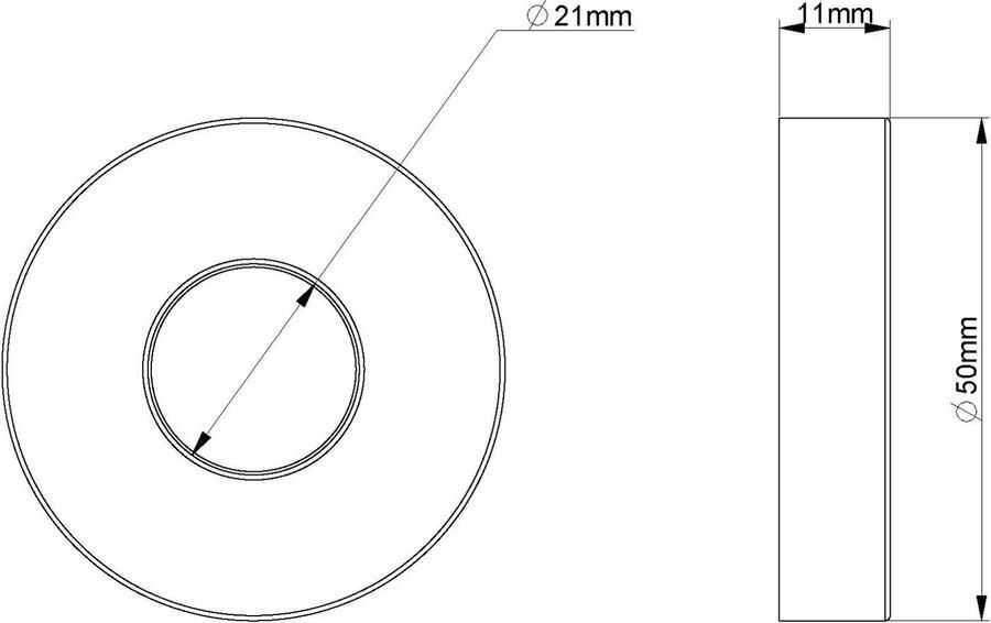 Wiesbaden UniMatch Caral Messing schuifrozet voor douchearm 21 x 50 x 11 mm | Geborsteld messing PVD