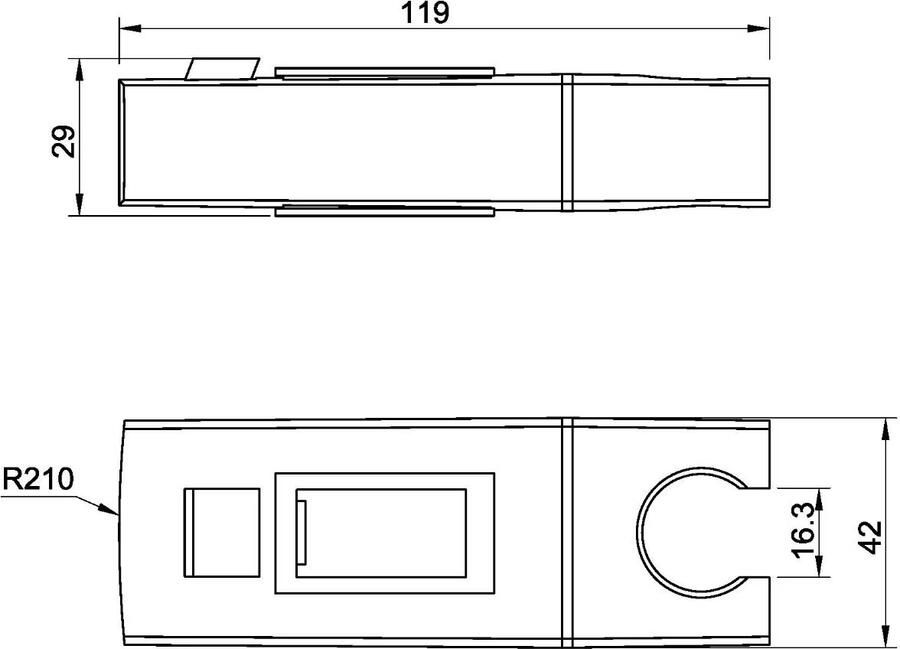 Wiesbaden Rombo glijstukje voor thermostatische regendoucheset opbouw chroom