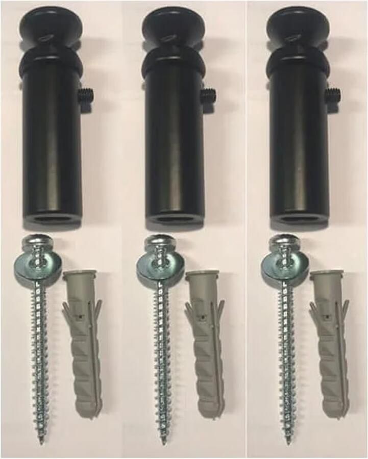 Wiesbaden Universele bevestiging set voor handdoek radiator mat zwart