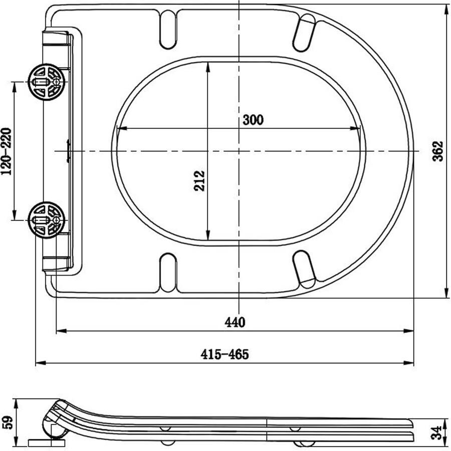 Wiesbaden Toiletpot Hangend Vesta 52x36x35cm Wandcloset Keramiek Diepspoel Glans Wit met Softclose Flatline 2.0 Toiletbril - Foto 3