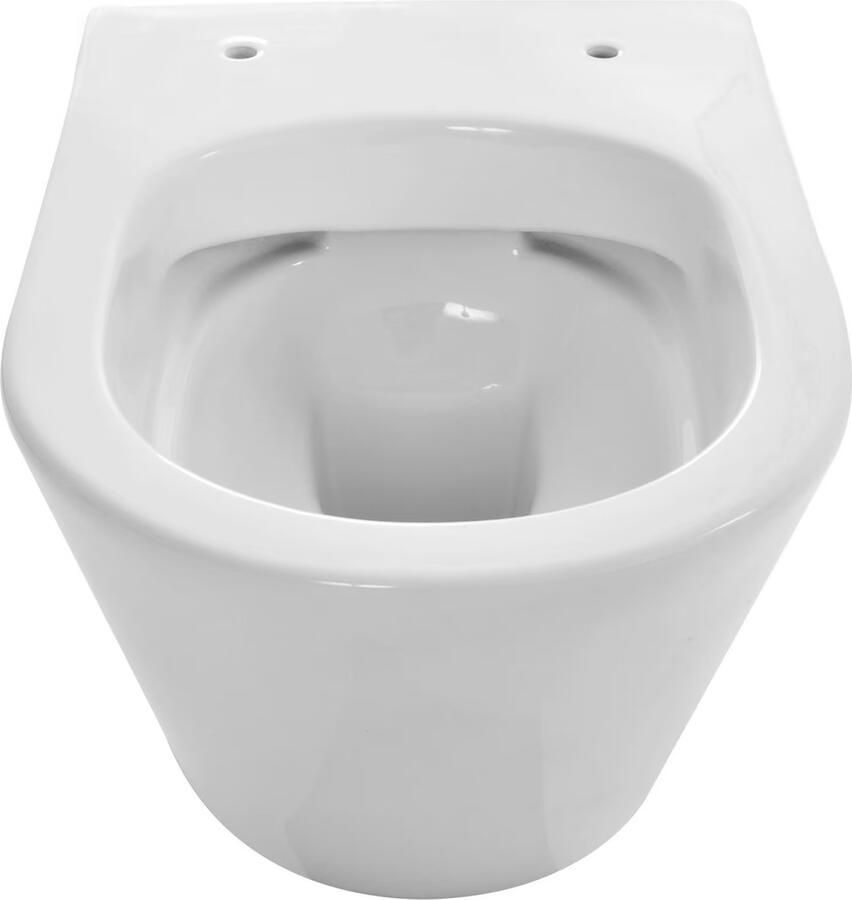 Wiesbaden Vesta junior wandcloset rimless verkort glans wit Shade slim toiletzitting softclose en quick release mat zwart 32.6031 - Foto 1