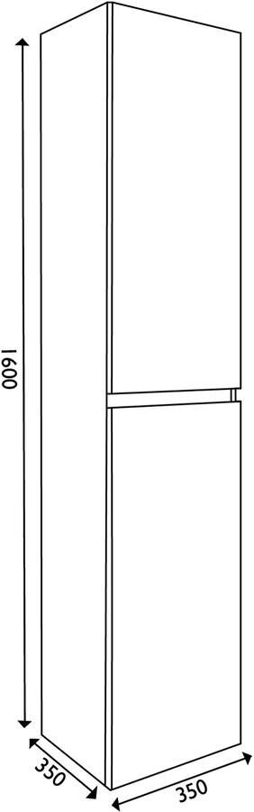 Wiesbaden Badkamerkast Vision Hangend 35x160x35cm MDF Hoogglans Grijs Softclose Greeploos - Foto 3