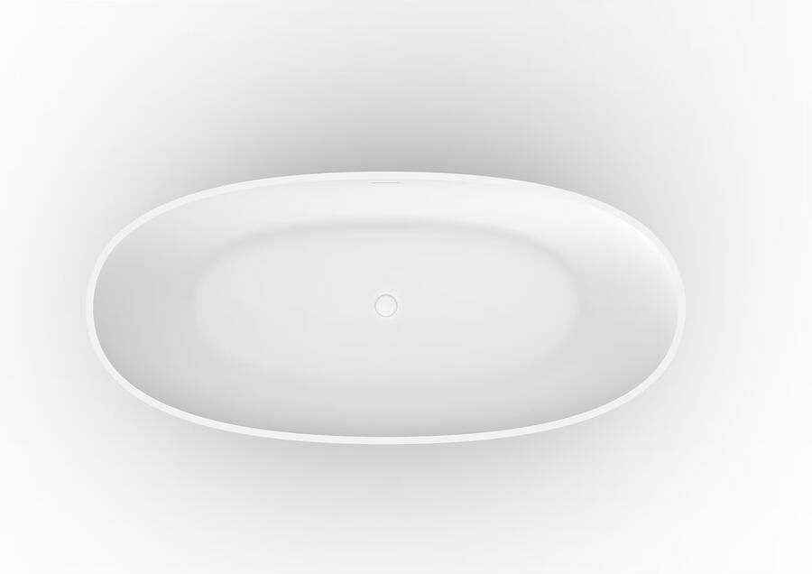 Wiesbaden Vrijstaand bad Chiek | 165x75 cm | Solid surface | Mat wit - Foto 3