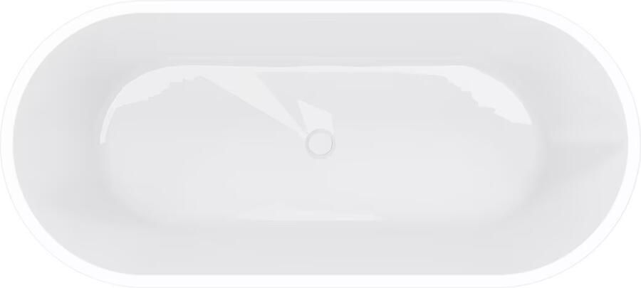 Wiesbaden Ligbad Vrijstaand Libero Ovaal 80x178x60cm Glasvezelversterkt Hoogwaardig Acryl Glans Wit met Badwaste en Overloop - Foto 8