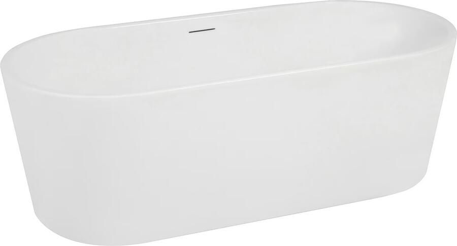 Wiesbaden Ligbad Vrijstaand Libero Ovaal 80x178x58.5cm Glasvezelversterkt Hoogwaardig Acryl Mat Wit met Badwaste en Overloop - Foto 4
