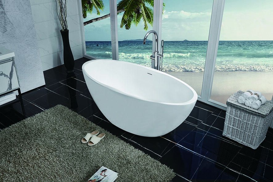 Wiesbaden Vrijstaand bad Oval | 170x78 cm | Incl.Afvoer-Wit | Sleuf overloop | Acryl | Mat wit - Foto 2