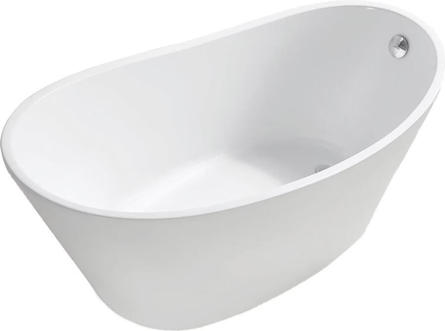 Wiesbaden Ligbad Vrijstaand Trapeze Ovaal 72x150x66cm Glasvezelversterkt Hoogwaardig Acryl Glans Wit met Badwaste en Overloop - Foto 2