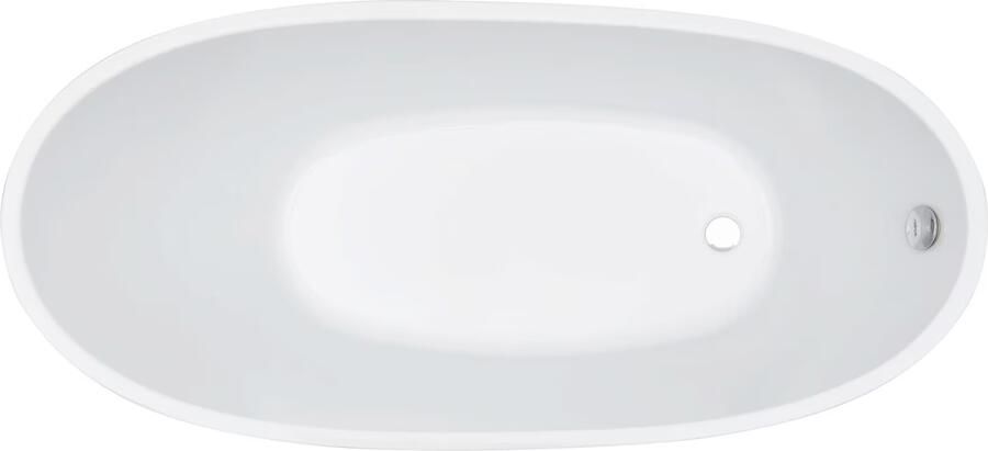 Wiesbaden Ligbad Vrijstaand Trapeze Ovaal 72x150x66cm Glasvezelversterkt Hoogwaardig Acryl Glans Wit met Badwaste en Overloop - Foto 5