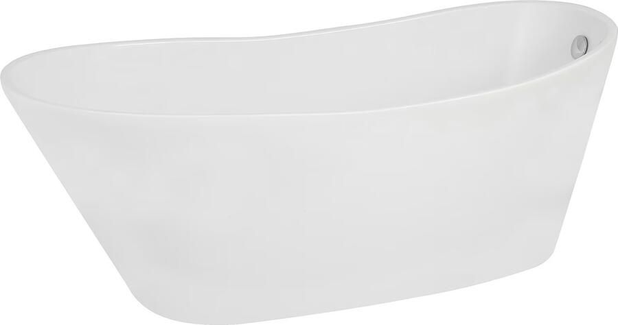 Wiesbaden Ligbad Vrijstaand Trapeze Ovaal 72x170x66cm Glasvezelversterkt Hoogwaardig Acryl Glans Wit met Badwaste en Overloop - Foto 4
