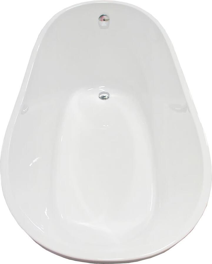 Wiesbaden Ligbad Vrijstaand Trapeze Ovaal 72x170x66cm Glasvezelversterkt Hoogwaardig Acryl Glans Wit met Badwaste en Overloop - Foto 2