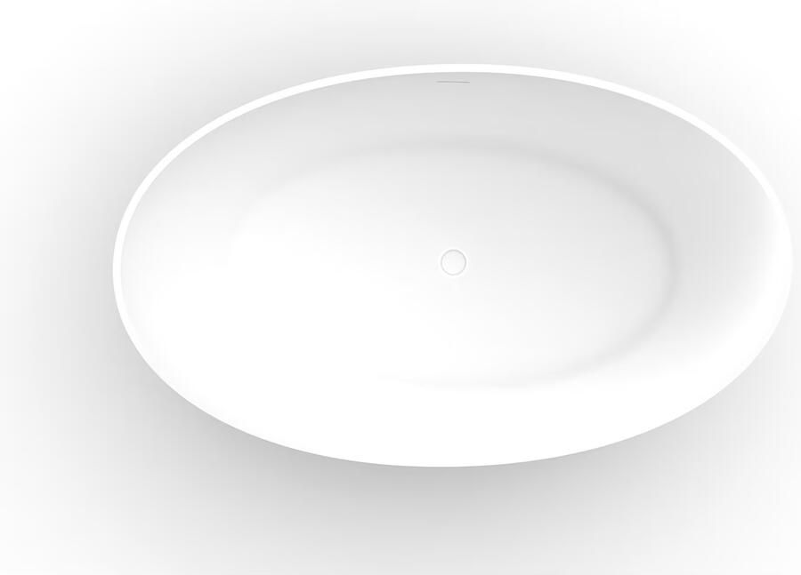 Wiesbaden Vrijstaand bad Waive | 160x95 cm | Solid surface | Mat wit - Foto 3